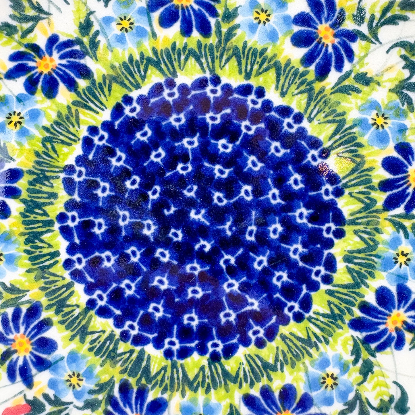 7.5” Plate.  Hand crafted Polish pottery stoneware: UNIKAT Meadow Breeze