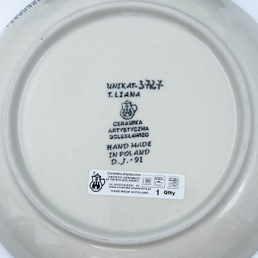 7.91” Plate.  Hand crafted Polish pottery stoneware: UNIKAT Sipping Nectar Design.
