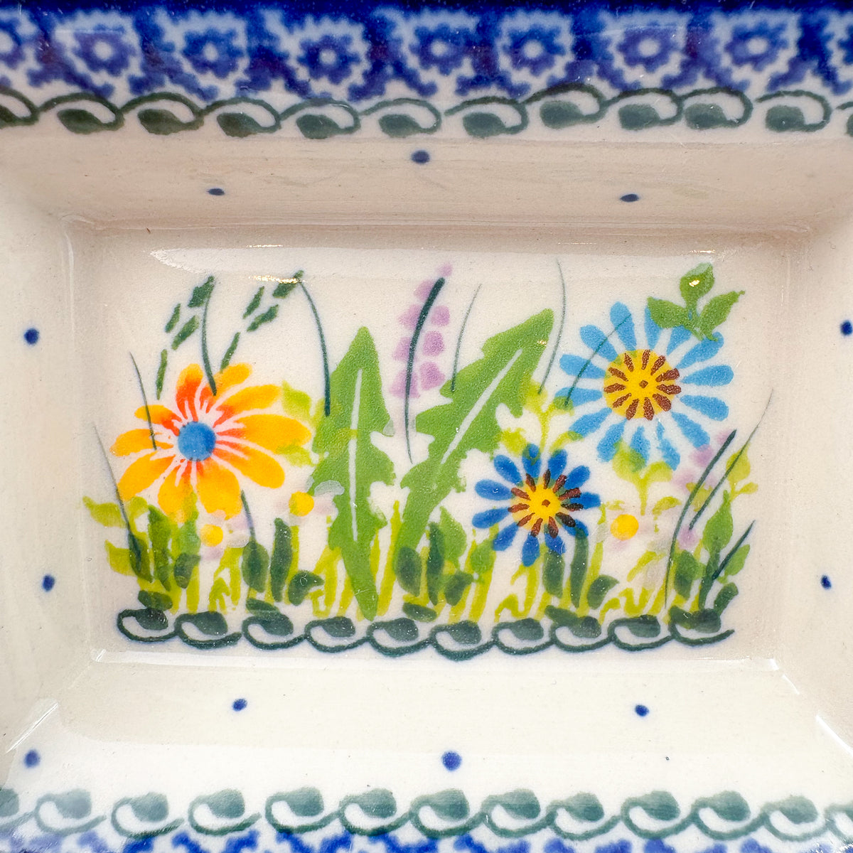5" Bowl/Petite Soap Dish.  Handmade Polish pottery.  UNIKAT Wild Garden Design