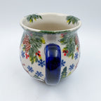 10 oz Bubble Mug. Handcrafted Polish pottery stoneware:  UNIKAT Reindeer Bliss