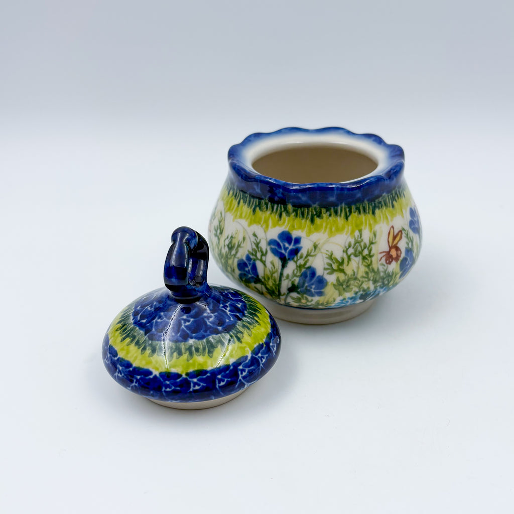 Sugar Bowl Alegro. Handmade in Poland UNIKAT Bluebell Meadow
