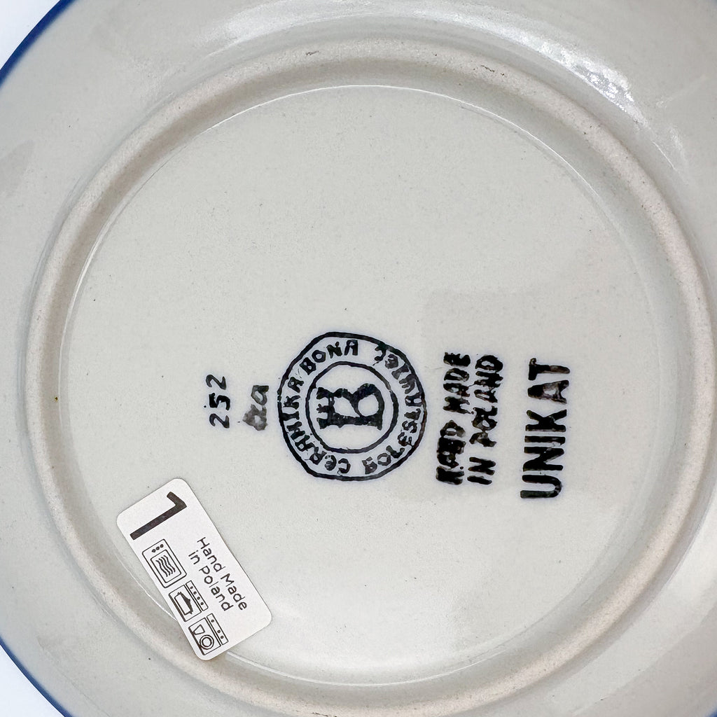 UNIKAT Happiness plate, bottom stamp with Ceramika Bona Boleslawiec Unikat mark