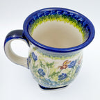 Tulip Mug 10oz. Handcrafted Polish pottery stoneware:  UNIKAT Bluebell Meadow