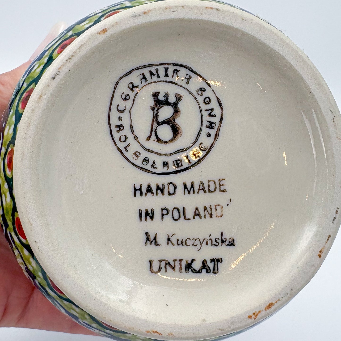 5oz. Sugar Bowl.  UNIKAT Chickens in the Florals Design