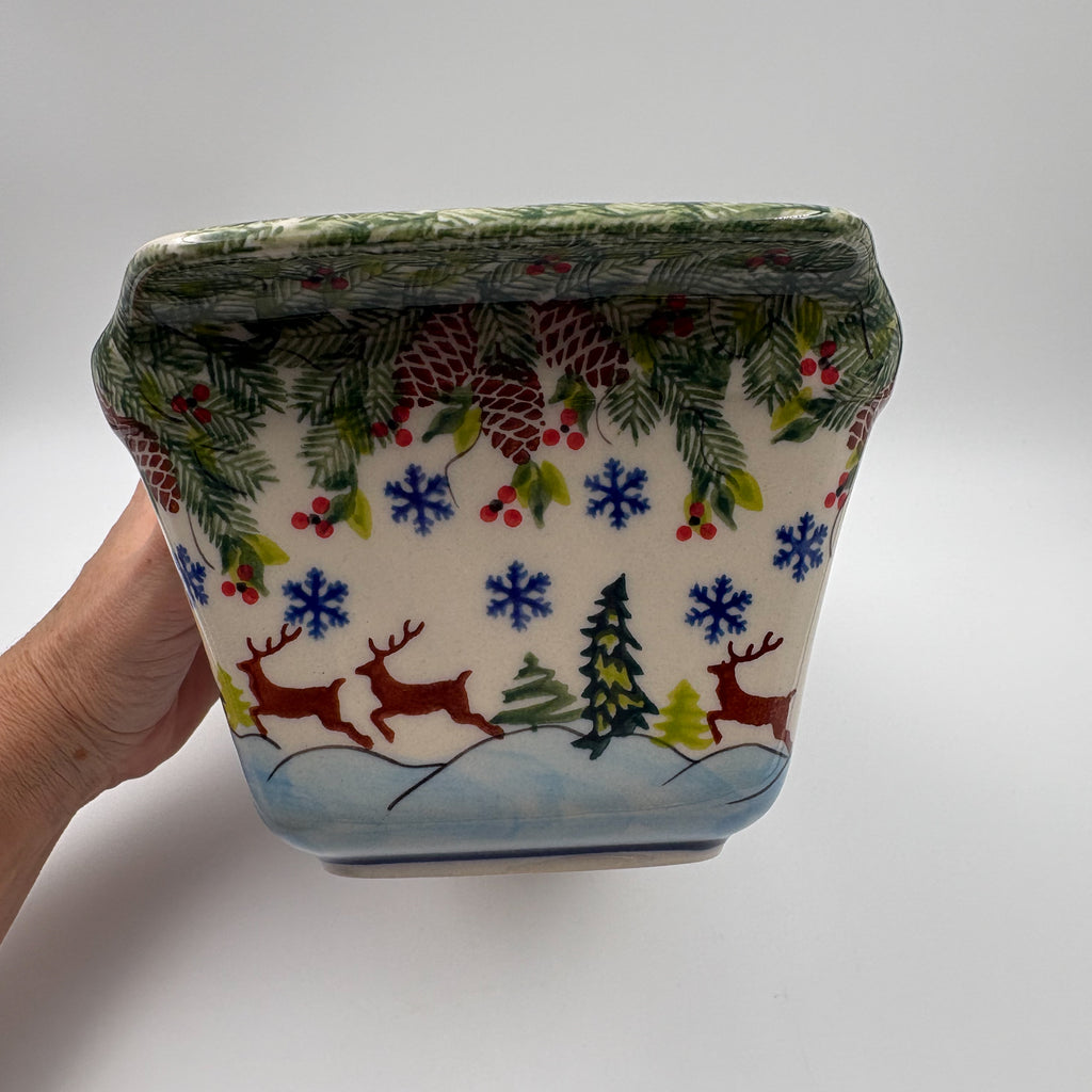 13” Meatloaf/Bread Baker Handmade in Poland.  UNIKAT Reindeer Bliss