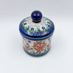 Sugar Jar.  UNIKAT Red Berry Pattern