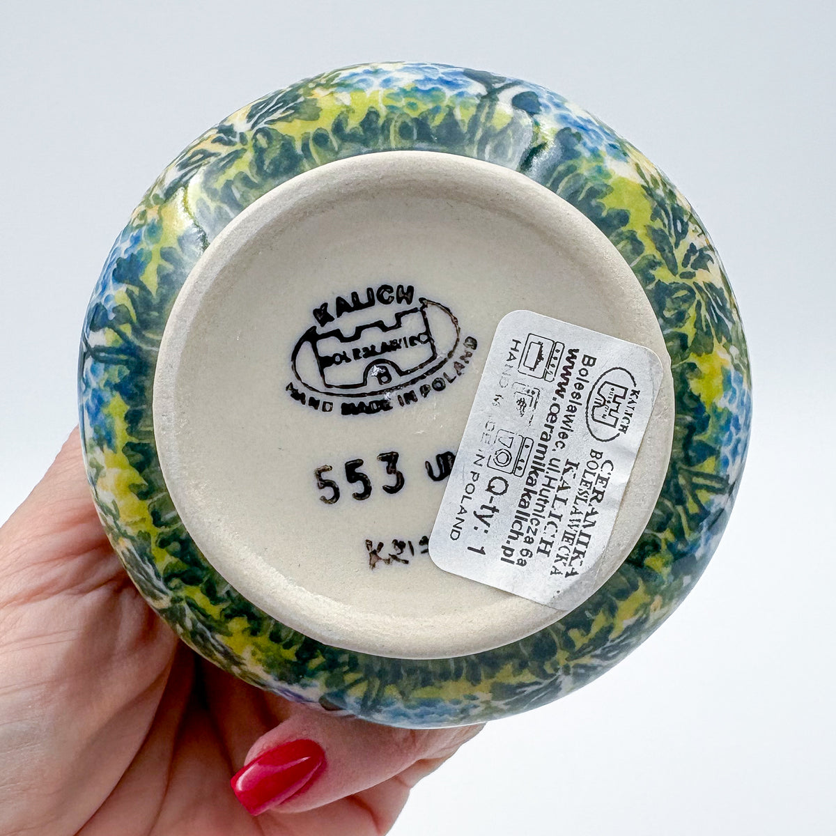 Sugar Bowl Alegro. Handmade in Poland UNIKAT Bluebell Meadow