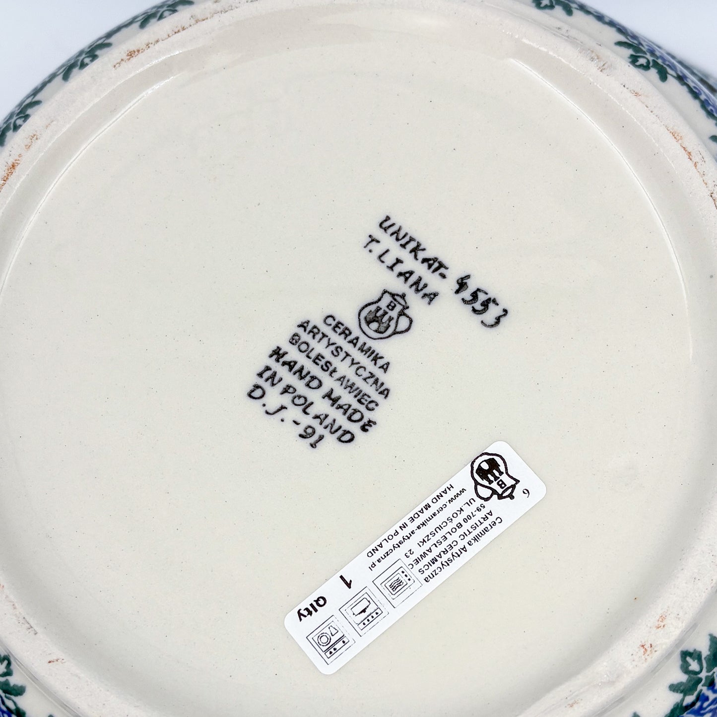 12" Wavy Bowl:  UNIKAT Spring Floral Garland