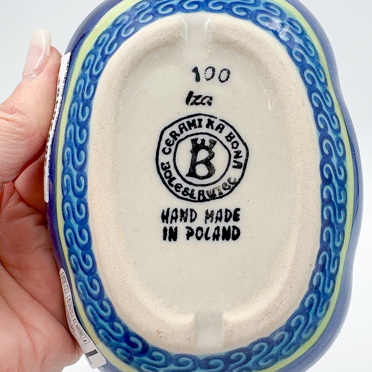 Soap Dish 5”.  Handmade Polish pottery. Midnight Eclipse Design