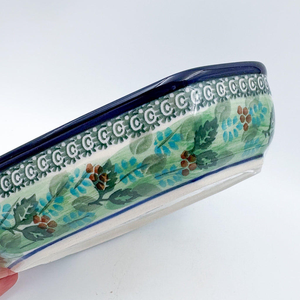 8" Bowl.  Hand crafted Polish pottery stoneware:  UNIKAT Garden Delight Design