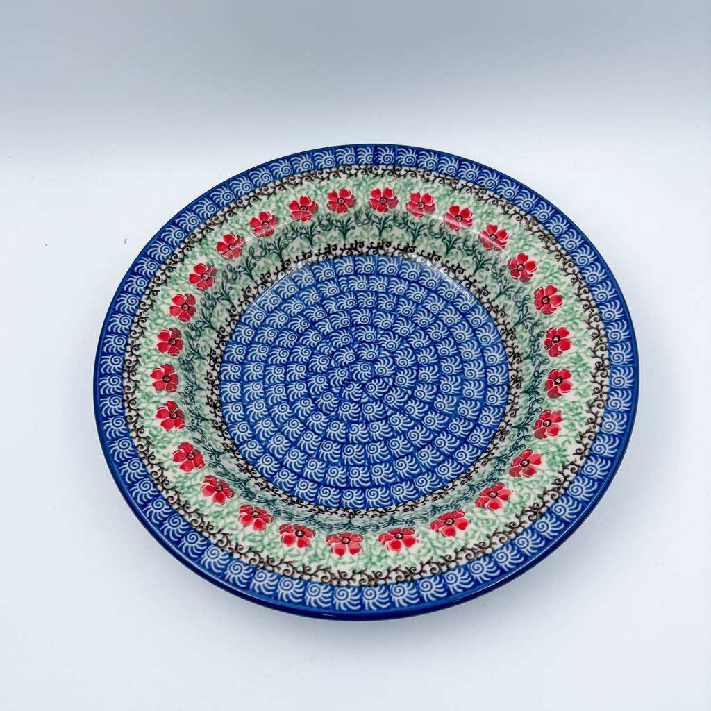 9”  Pasta Bowl.  Hand crafted Polish pottery stoneware: UNIKAT Maraschino Design