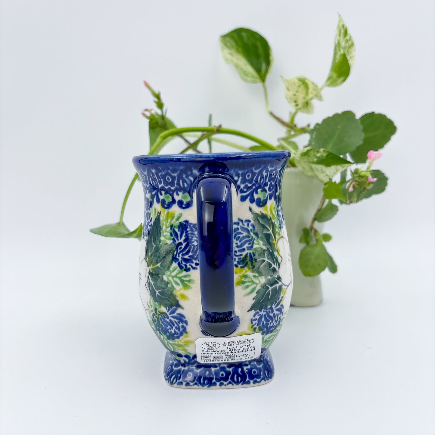 Tulip Mug 10oz. Handcrafted Polish pottery stoneware:  UNIKAT Wild Rose