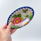 7" Oval Milano Platter  Hand crafted Polish pottery stoneware: UNIKAT Monarch Design