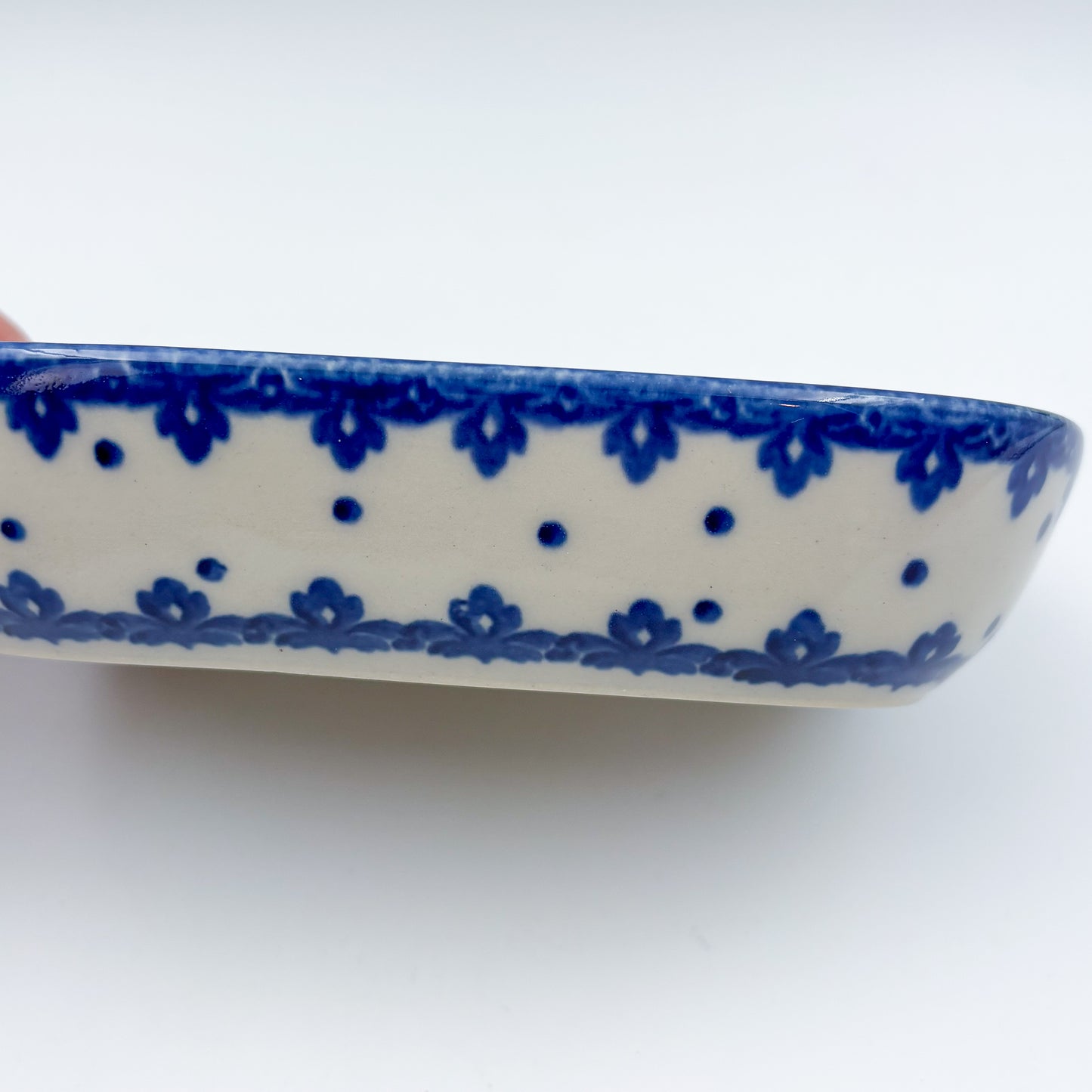 5" Soap Dish.  Handmade Polish pottery.  UIKAT Monarch Design