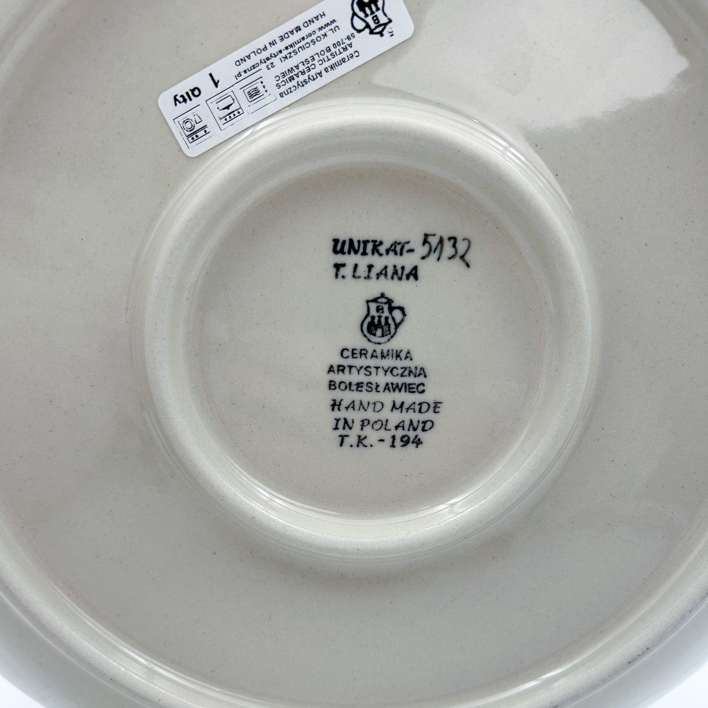 10.5” Plate.  Hand crafted Polish pottery stoneware: UNIKAT Sweet Nectar Design
