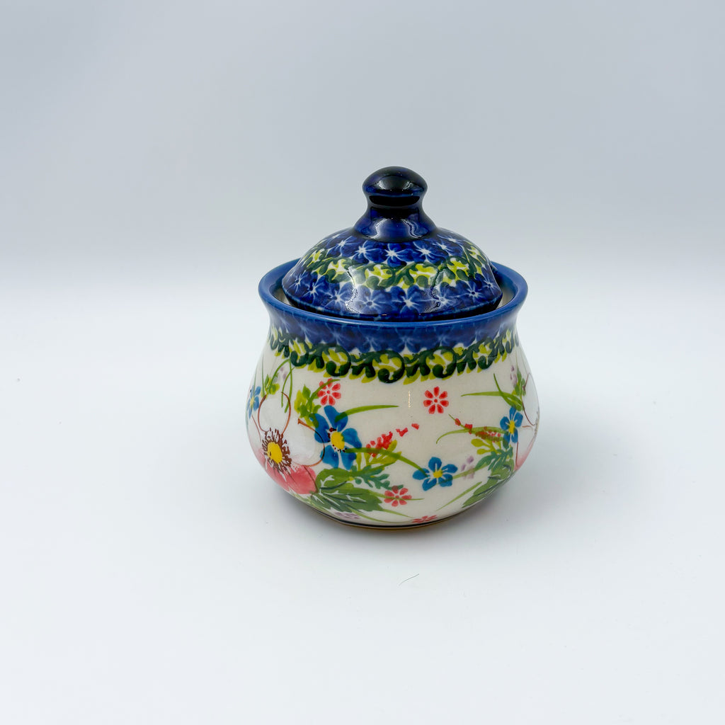 Sugar Bowl Iza. Handmade in Poland UNIKAT Pink Ruffle