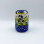 5” Toothbrush/Makeup Holder.  Hand crafted Polish pottery stoneware: UNIKAT Bluebell Meadow Design