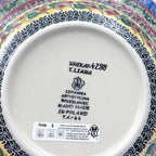 9”  Pasta Bowl.  Hand crafted Polish pottery stoneware: UNIKAT Copper Rose Meadow Design