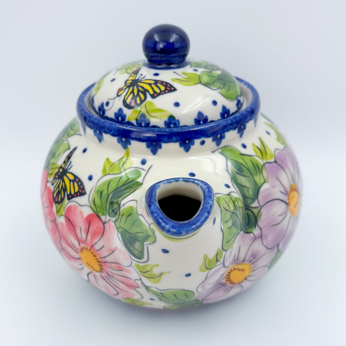 47 oz Teapot Kubus Handcrafted Potery in Poland.  Monarch Design