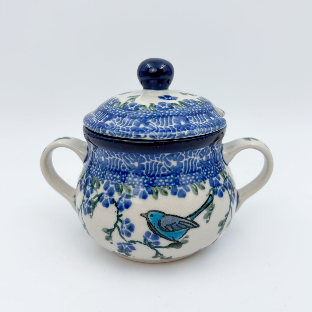 7oz. Sugar Bowl.  Baby Blue Bird Design
