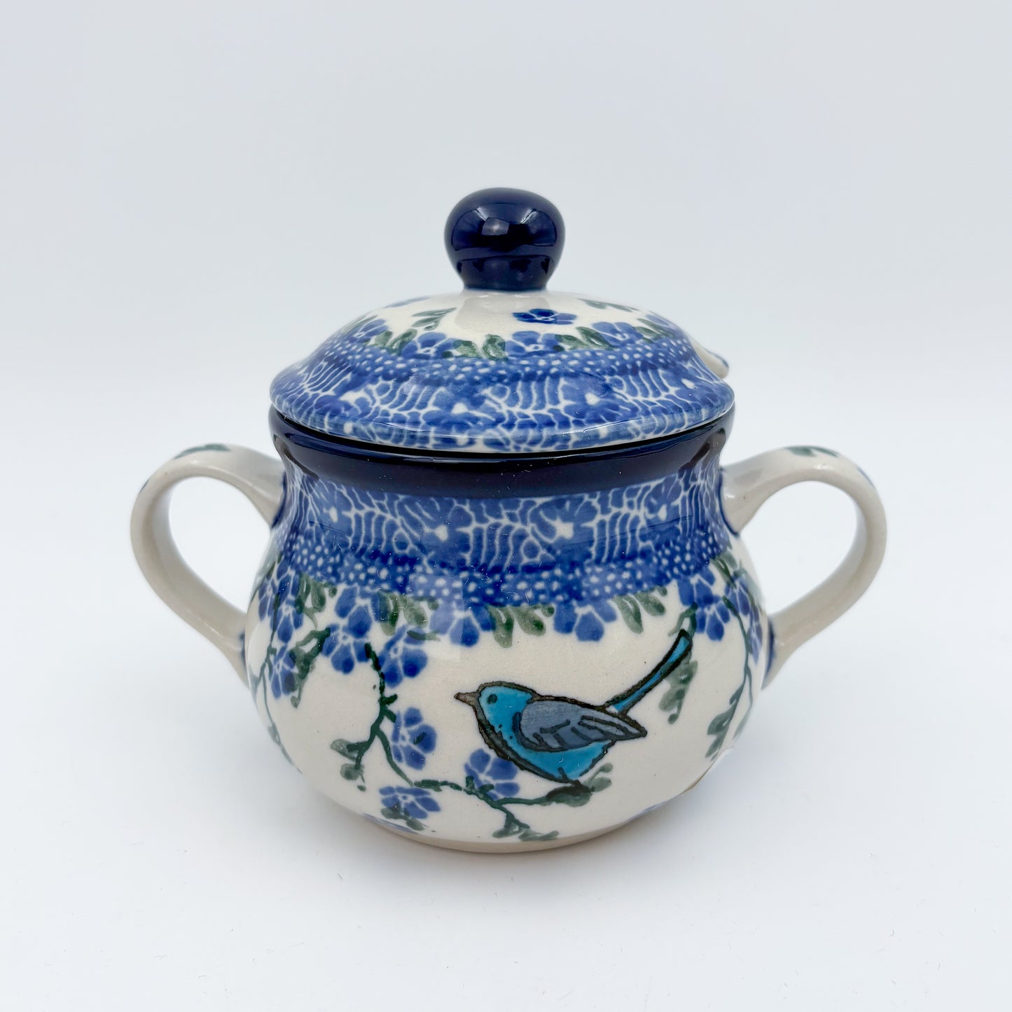7oz. Sugar Bowl.  Baby Blue Bird Design