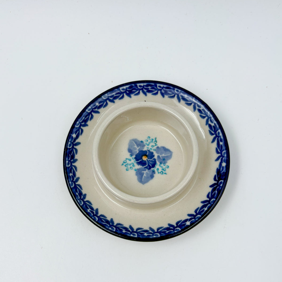 4" Butter Dish Handcrafted in Poland: UNIKAT Deep Winter Design