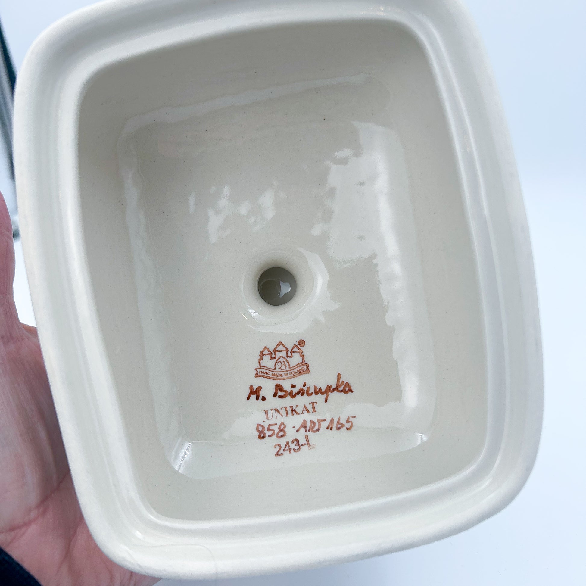 8 oz Polish Pottery Butter Dish is made by talented artisans from Poland. UNIKAT.  Zaklady Ceramiczne Company