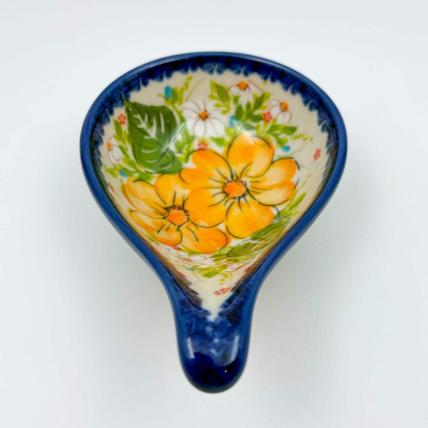 Spoon Stand.  Handmade Polish pottery.  UNIKAT Orange Poppy