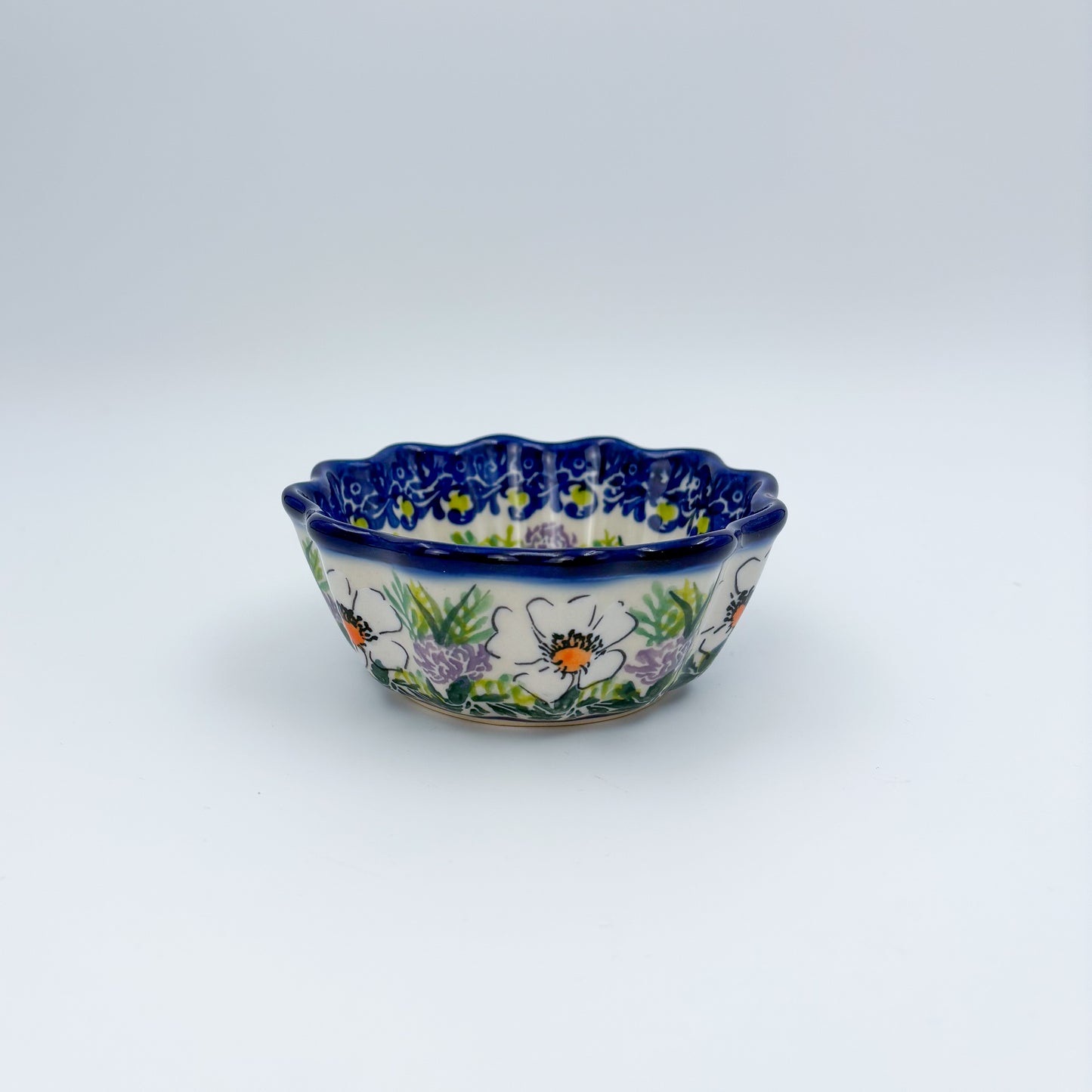 4” Small Babka Bowl.  Hand crafted Polish pottery stoneware:  Primrose Design