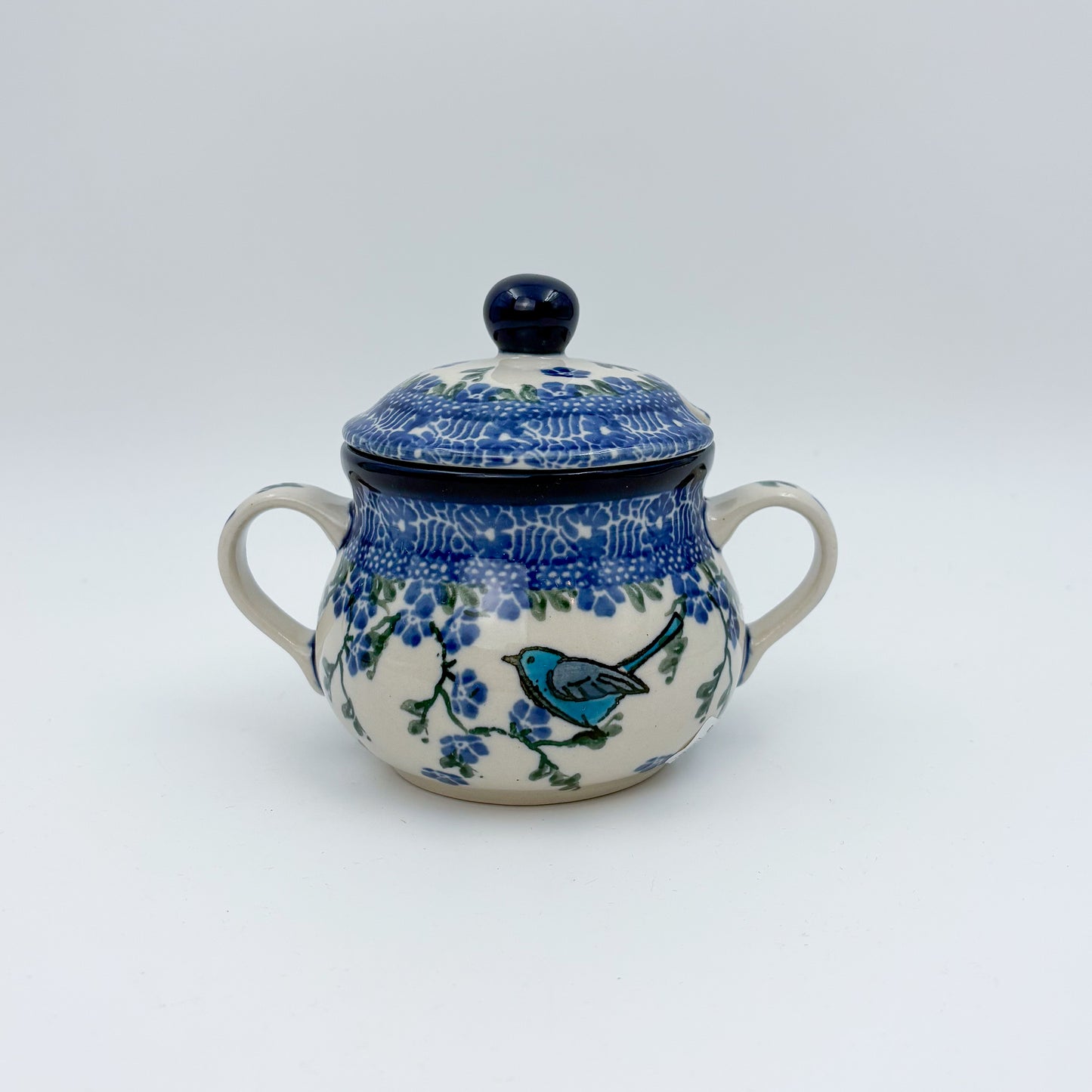 7oz. Sugar Bowl.  Baby Blue Bird Design