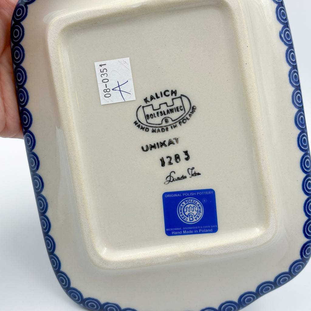 Butter Dish Wide Handcrafted in Poland: UNIKAT Poppy Garden Bloom Design