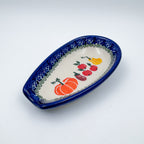 Spoon Rest 5”. Handmade Polish pottery.  UNIKAT Veggie Garden
