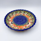 9.6” Pie Baker Handmade in Poland.  UNIKAT Hedgehog and Pumpkins Design