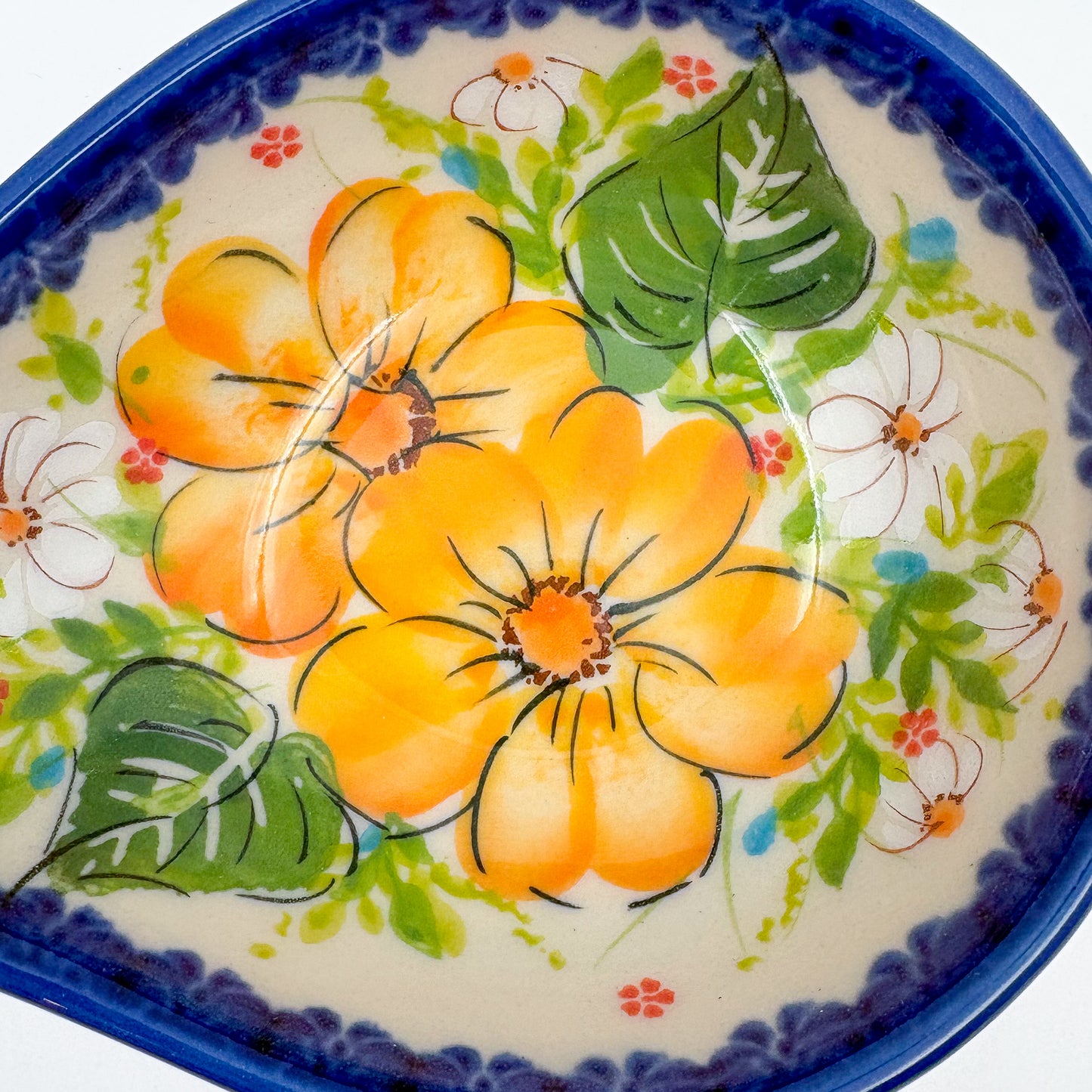 Spoon Stand.  Handmade Polish pottery.  UNIKAT Orange Poppy