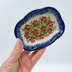 Soap Dish 5”.  Handmade Polish pottery.  Midsummer Bloom Design