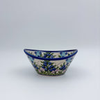 6” Oval Bowl.  Hand crafted Polish pottery stoneware:  UNIKAT Blueberry Design