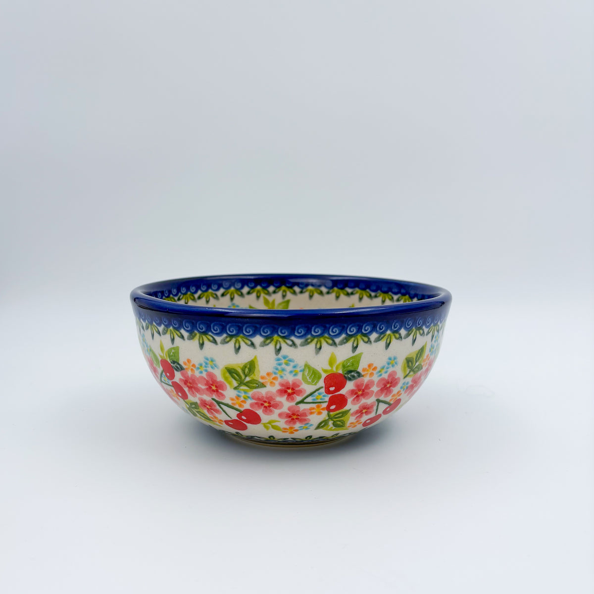 Cherry Blossom bowl on white background, front view