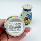 3” Salt and Pepper Shakers Olimp.  Handmade Polish pottery.  UNIKAT Berry Patch