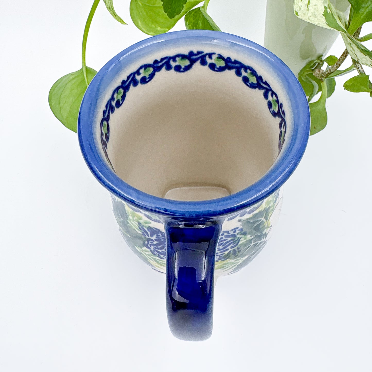 Tulip Mug 10oz. Handcrafted Polish pottery stoneware:  UNIKAT Wild Rose