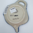 Teabag Holder.  Handmade Teapot Polish pottery.  UNIKAT Snowdrop Garden