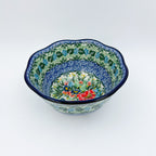 6" Scalloped Bowl.  UNIKAT Spring Floral Garland