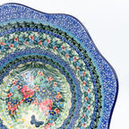 12" Wavy Bowl:  UNIKAT Spring Floral Garland