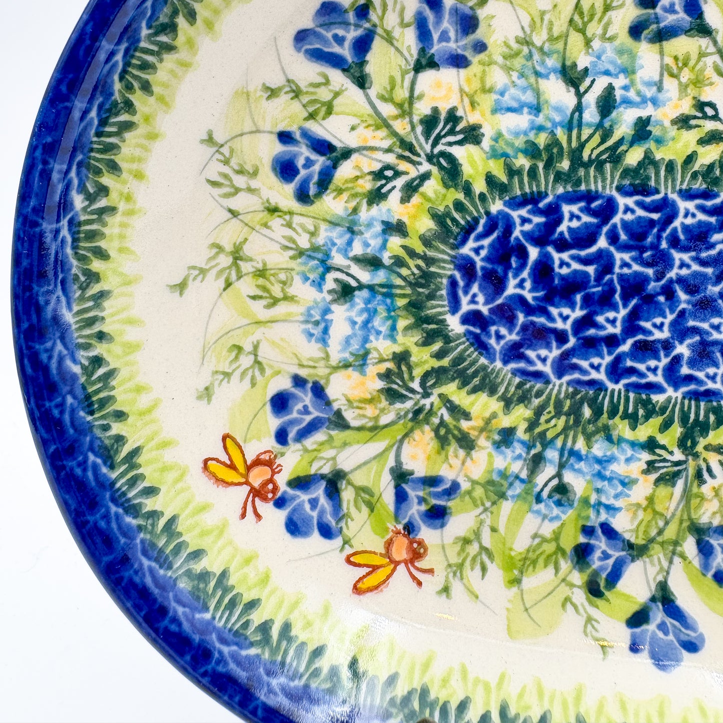 10” Oval Platter.  Hand crafted Polish pottery stoneware: UNIKAT Bluebell Meadow