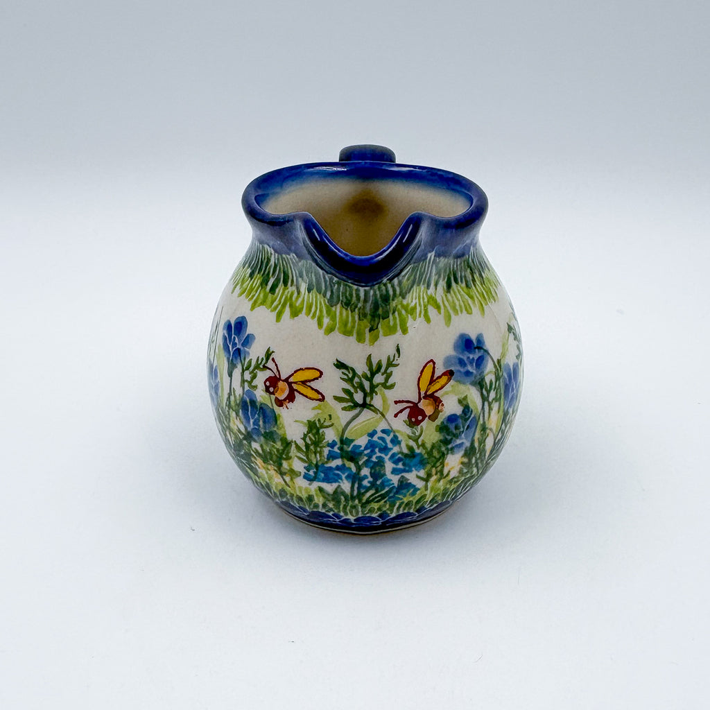 6 oz Kubus Creamer. Handcrafted in Poland UNIKAT Bluebell Meadow