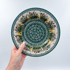 9”  Pasta Bowl.  Hand crafted Polish pottery stoneware: UNIKAT Wetland Reeds Design