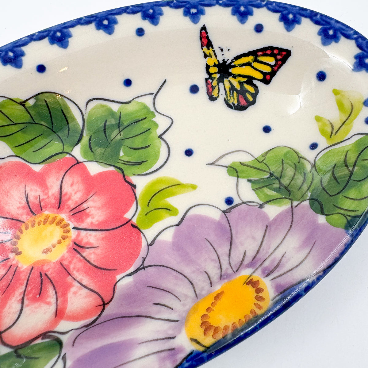 7" Oval Milano Platter  Hand crafted Polish pottery stoneware: UNIKAT Monarch Design