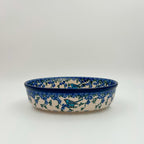 8" Oval Baker handmade in Poland.  Baby Bluebird Design