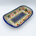 10" Boat Dish .  Hand painted Polish pottery stoneware.  UNIKAT Candyland