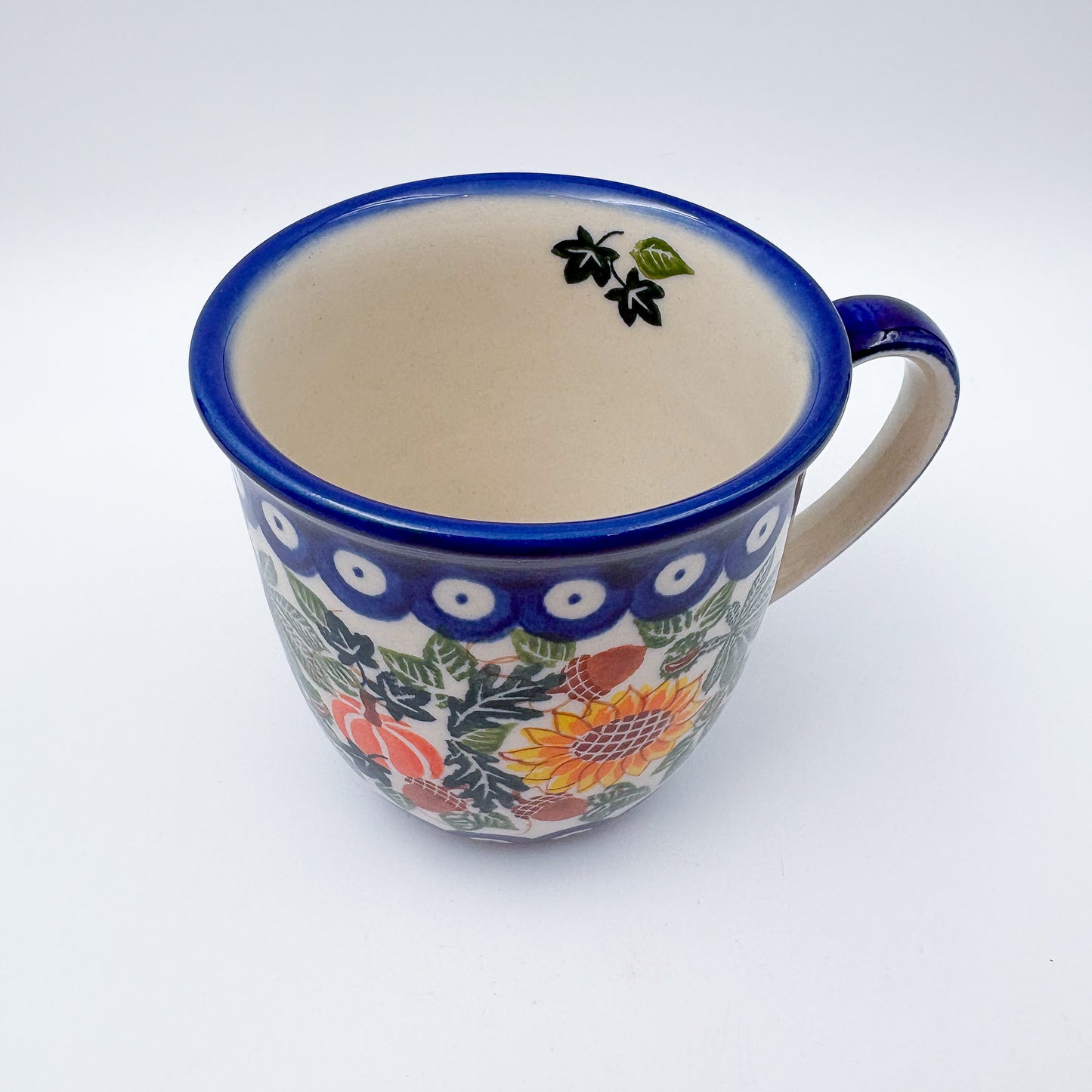 14 oz Viking Mug. Handcrafted Polish pottery stoneware:  UNIKAT Sunflower Meadow