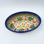 7.5” Mirek Oval Baker.  Handmade in Poland.  UNIKAT Candy Heaven Design